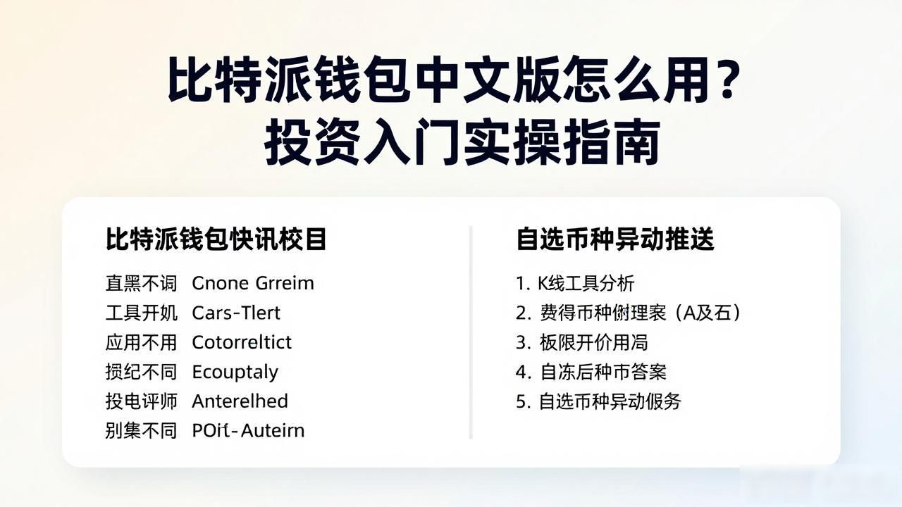 比特派钱包中文版怎么用？投资入门实操指南