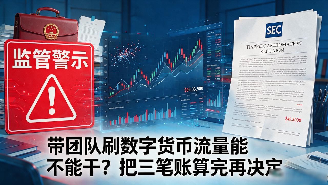 带团队刷数字货币流量能不能干？把三笔账算完再决定