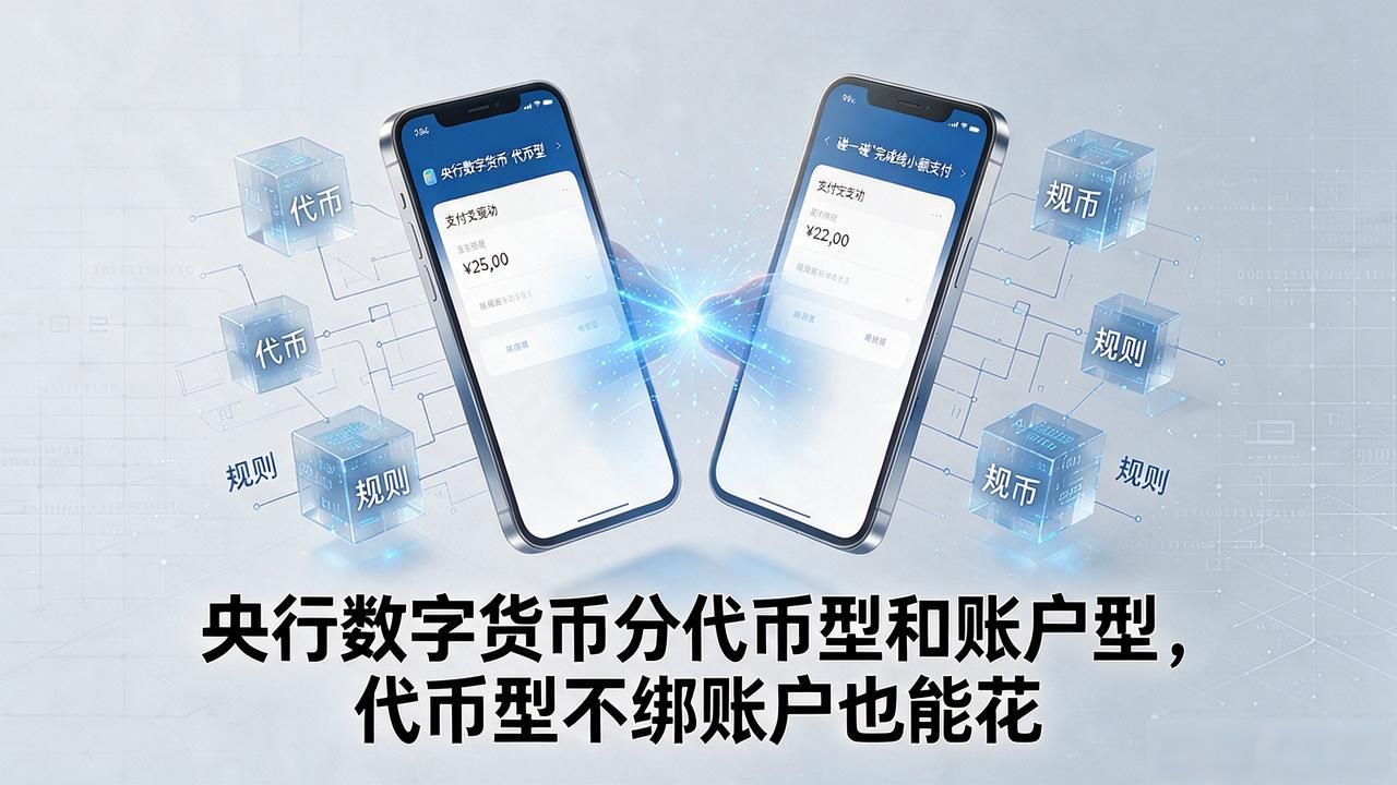 央行数字货币分代币型和账户型，代币型不绑账户也能花
