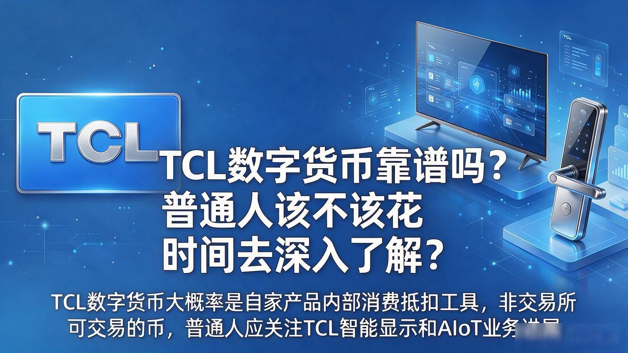 TCL数字货币靠谱吗？普通人该不该花时间去深入了解