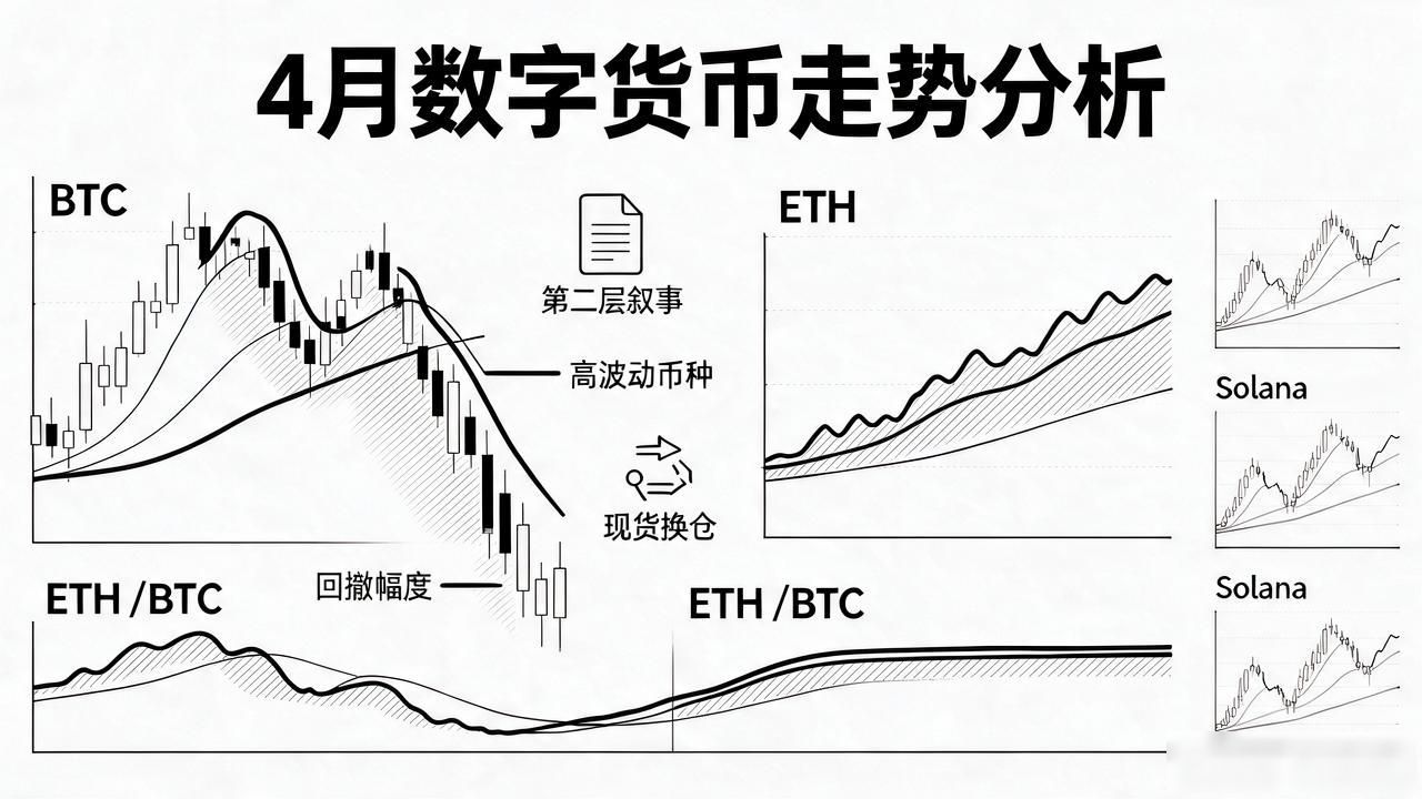 4月数字货币走势图全解读：比特币冲高回落，以太坊悄然走出独立行情