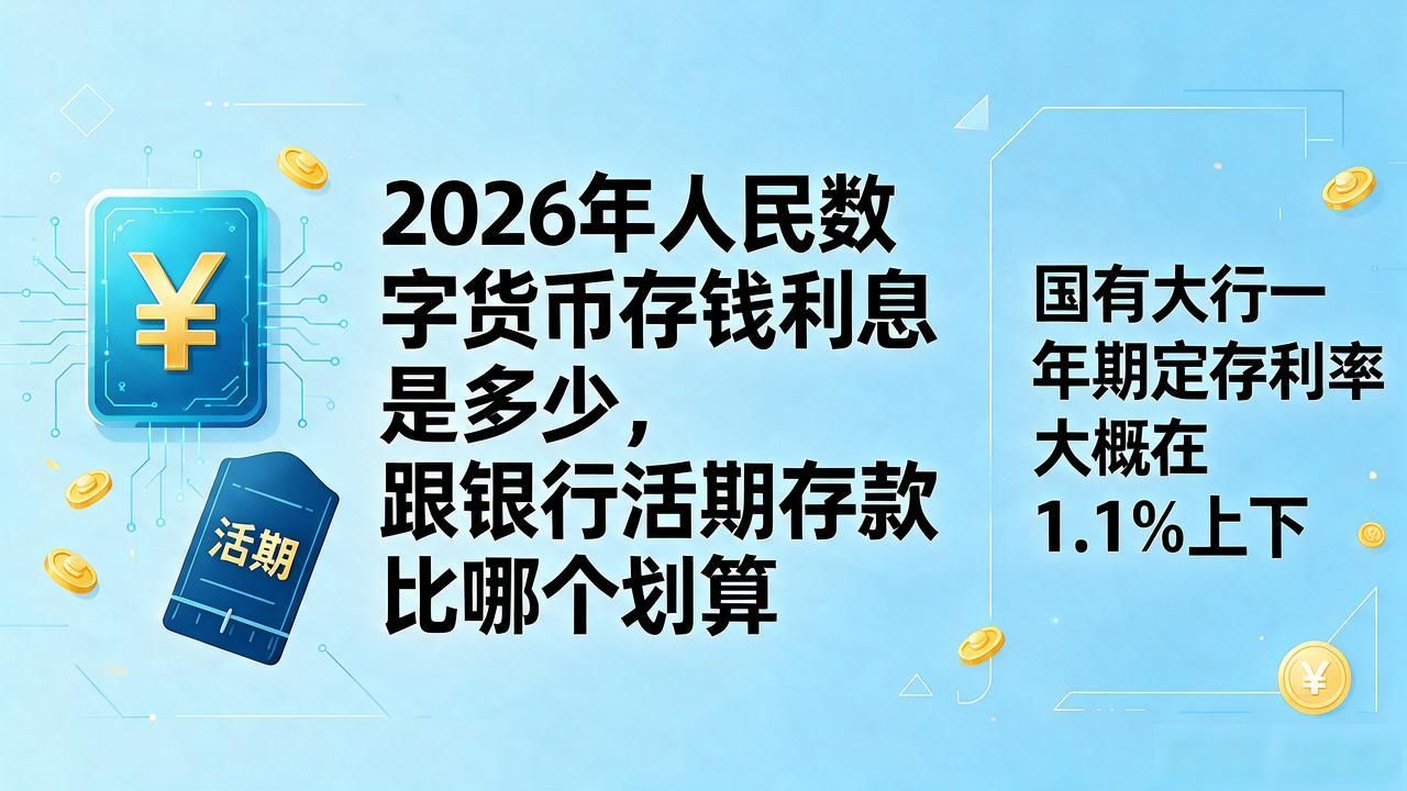 2026年人民数字货币存钱利息是多少，跟银行活期存款比哪个划算