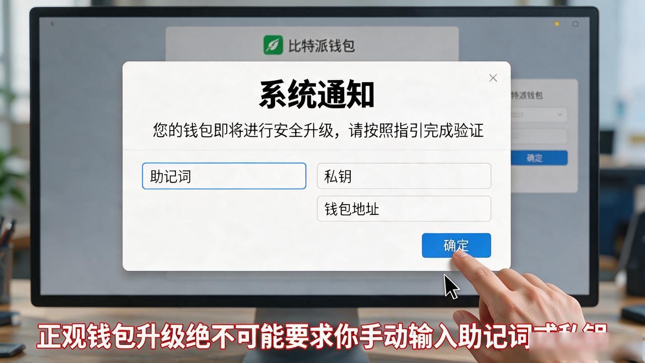比特派钱包弹出升级提示结果被盗了，那个框千万别再手滑去点