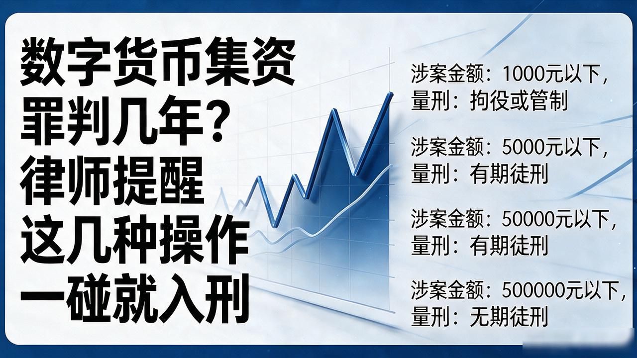 数字货币集资罪判几年?律师提醒这几种操作一碰就入刑
